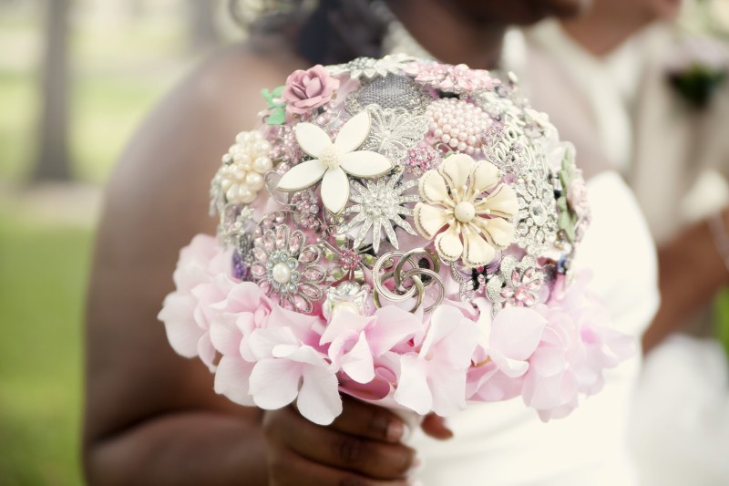 enamel broach hygrangea diy wedding bride unique