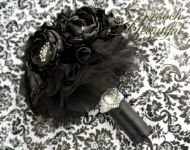 Black Bling Peony Bouquet 9