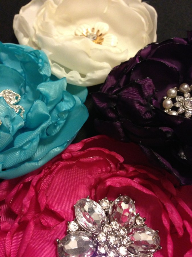 ivory, pink, purple, turquiose, tiffany, peony, brooch, broach, silk, flower, artificial, corsage, garden rose, brooch beautiful
