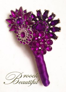 purple brooch boutonniere