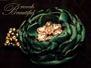 Emerald Bling Wrist Corsage 1