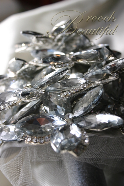 ultra platinum silver bling brooch bouquet web10