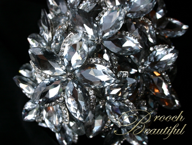 ultra platinum silver bling brooch bouquet web4