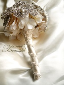 pearl brooch bouquet